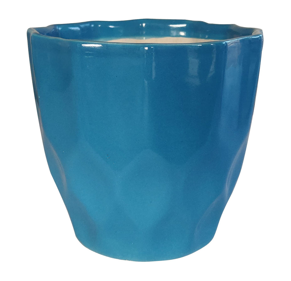 UrbanRoots Pineapple Ceramic Pot (5 inch) (Royal Blue)