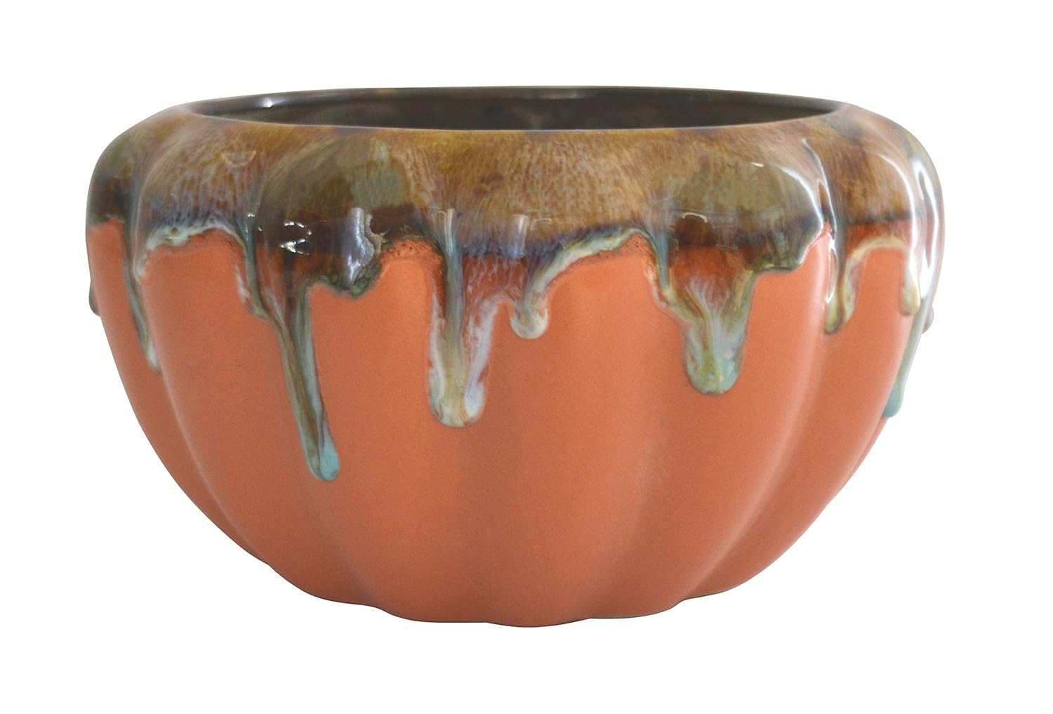 UrbanRoots Pumpkin Ceramic Pot (7 inch) (Peach)