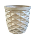 UrbanRoots Geometric Cut Ceramic Planter (10 inch) (Ivory)