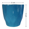 UrbanRoots Pineapple Ceramic Pot (5 inch) (Royal Blue)