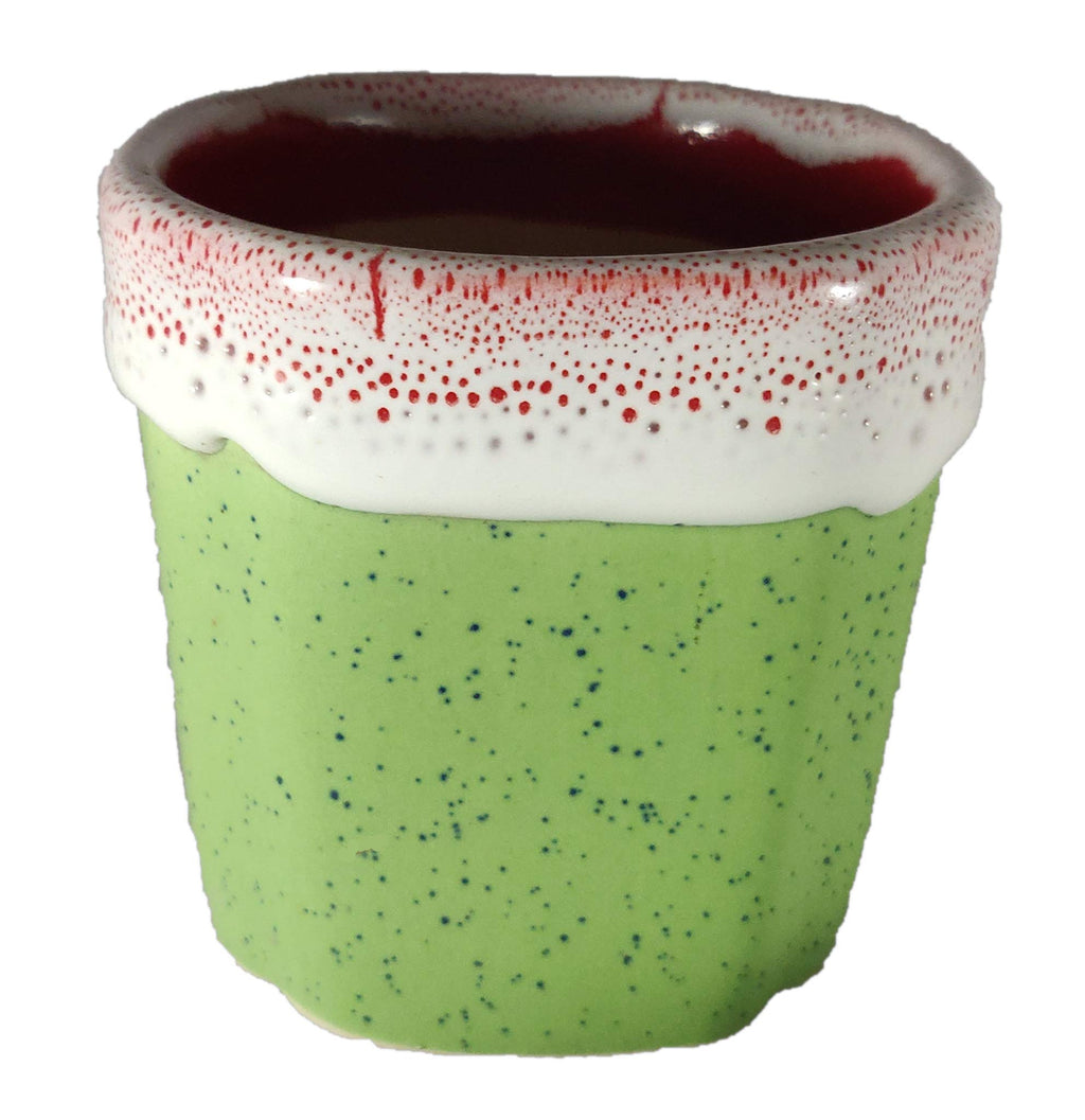 UrbanRoots Pipe Design Ceramic Pot (3 inch) (Green)
