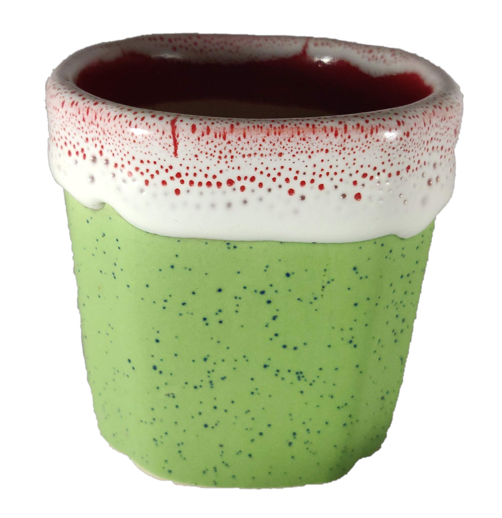 UrbanRoots Pipe Design Ceramic Pot (3 inch) (Green)