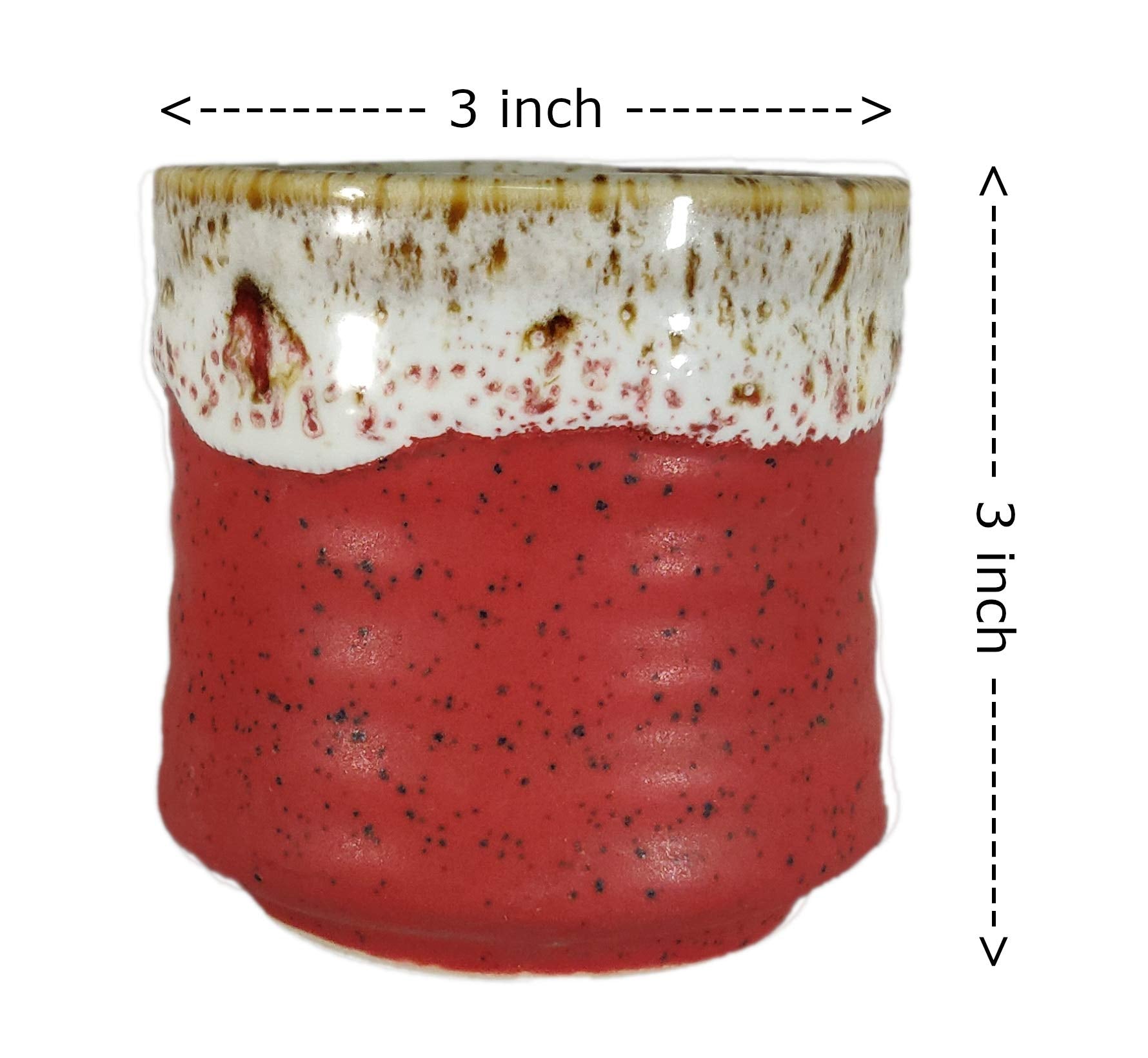 UrbanRoots Horizontal Ridges Ceramic Pot (3 inch) (Combo 2)
