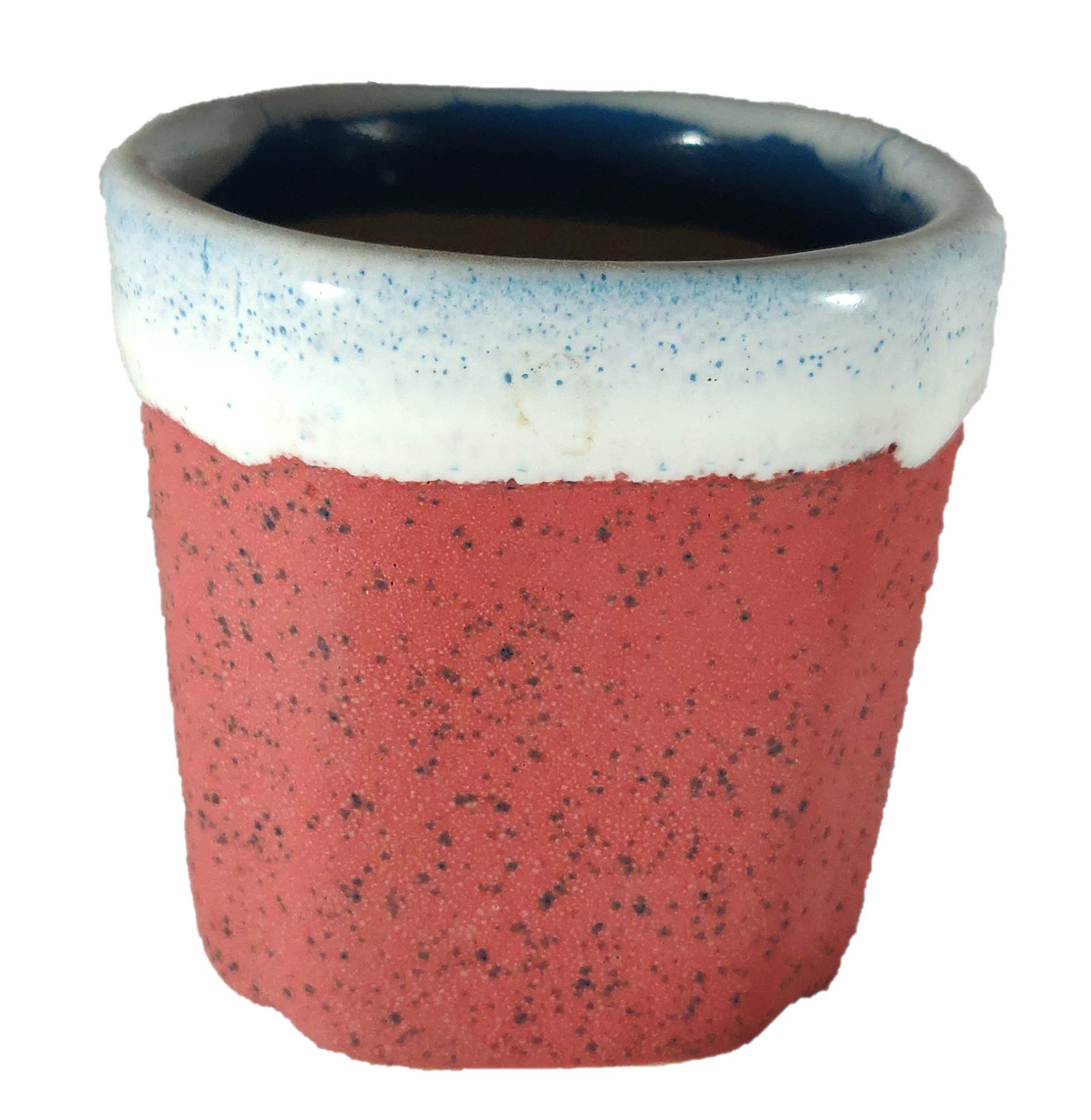 UrbanRoots Pipe Design Ceramic Pot (3 inch) (Red)