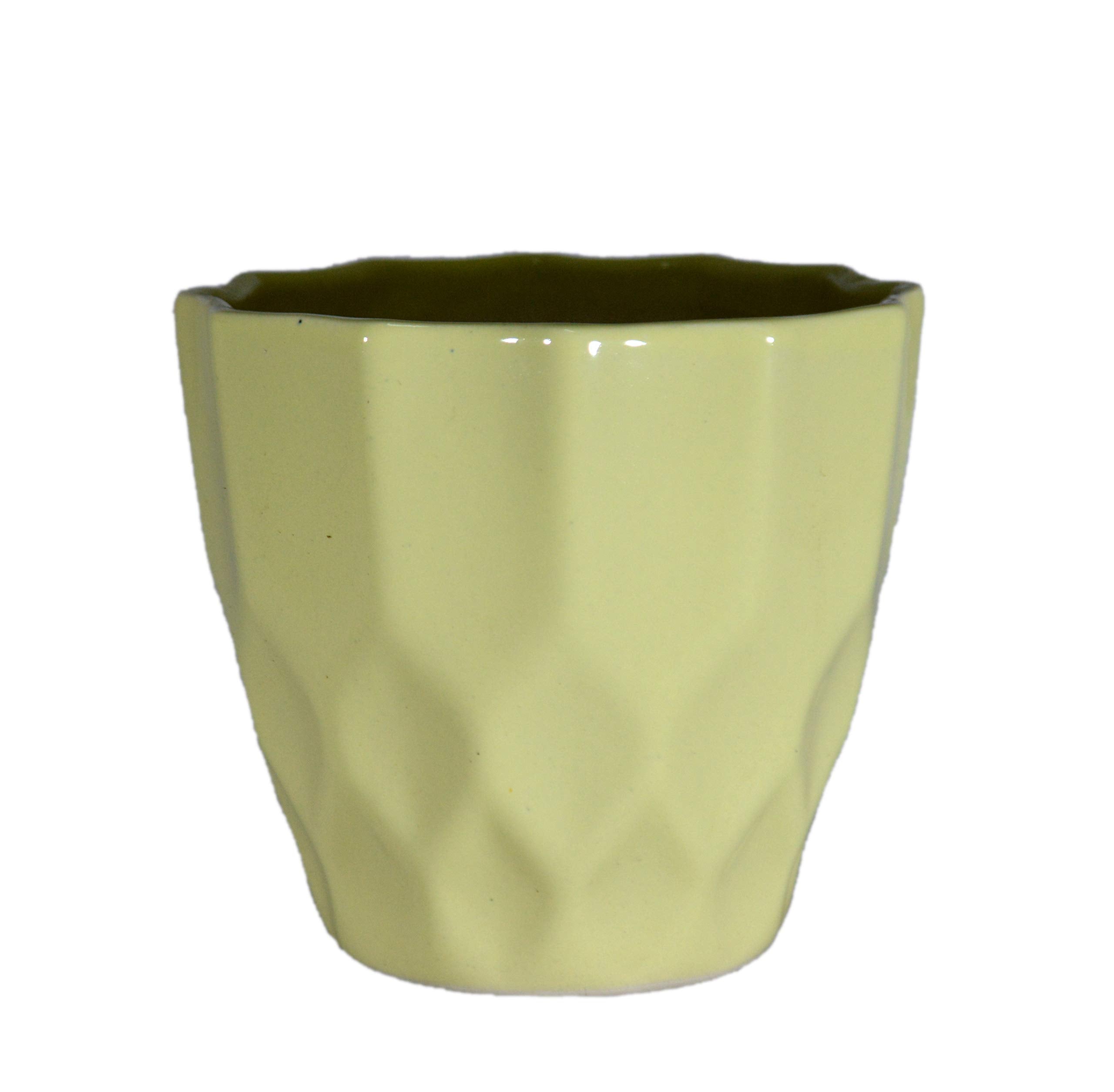 UrbanRoots Pineapple Ceramic Pot (5 inch) (Lemon)
