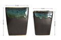UrbanRoots Melting Stone Square Ceramic Pot Combo (2 Piece) (Grey)