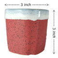 UrbanRoots Pipe Design Ceramic Pot (3 inch) (Red)