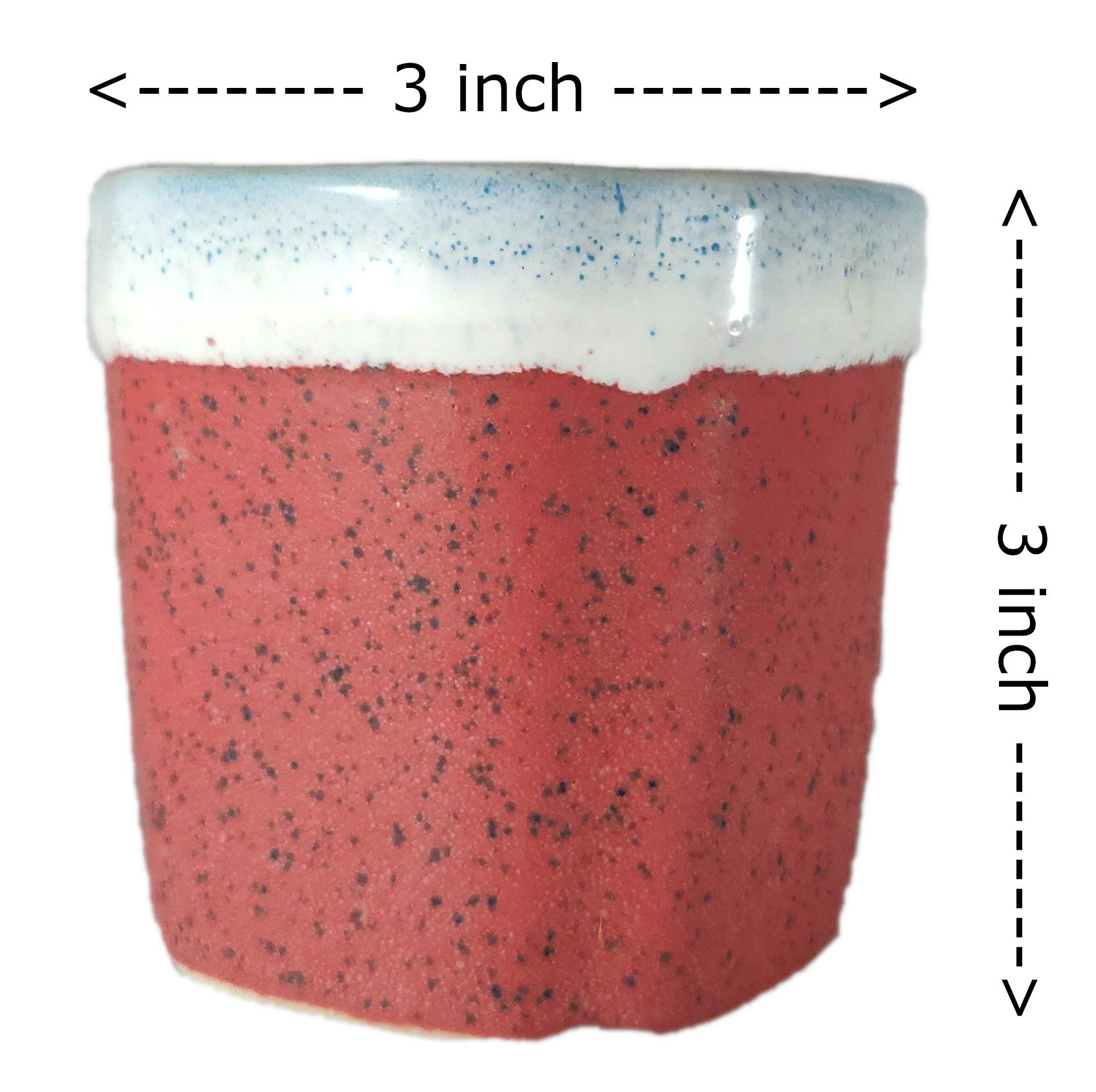 UrbanRoots Pipe Design Ceramic Pot (3 inch) (Red)