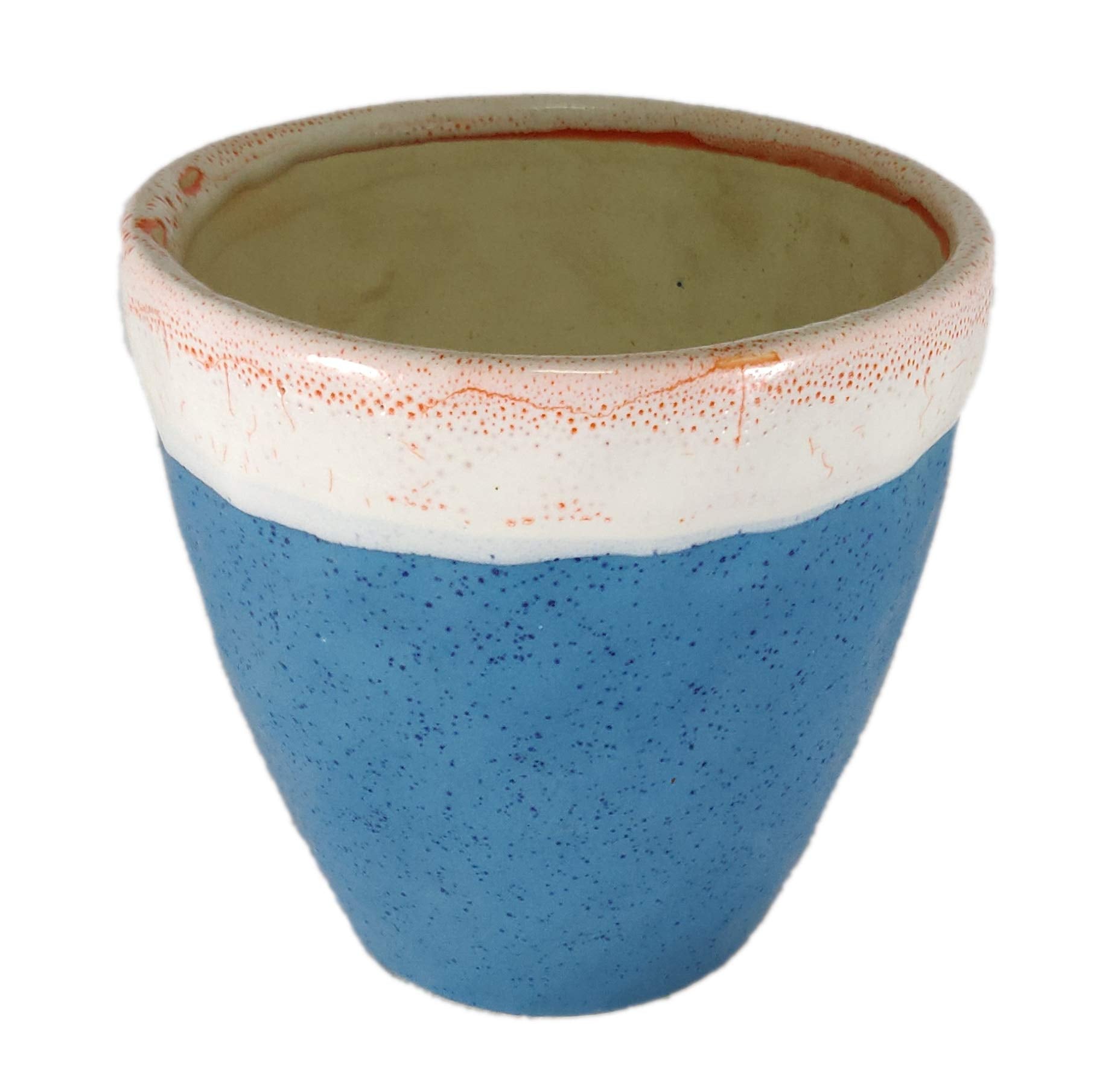 UrbanRoots Diamond Texture Ceramic Pot (4 inch) (Blue)