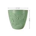 UrbanRoots Engraved Glass Shape Ceramic Pot (4.5 inch) (Sea Green)