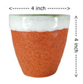 UrbanRoots Diamond Texture Ceramic Pot (4 inch) (Orange)