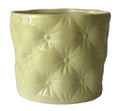 UrbanRoots Floral Engraved Ceramic Pot (6 inch) (Pineapple Yellow)