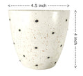 UrbanRoots Polka Dots Glass Shape Ceramic Pot (4.5 inch) (Black)