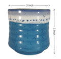 UrbanRoots Horizontal Ridges Ceramic Pot (3 inch) (Combo 4)