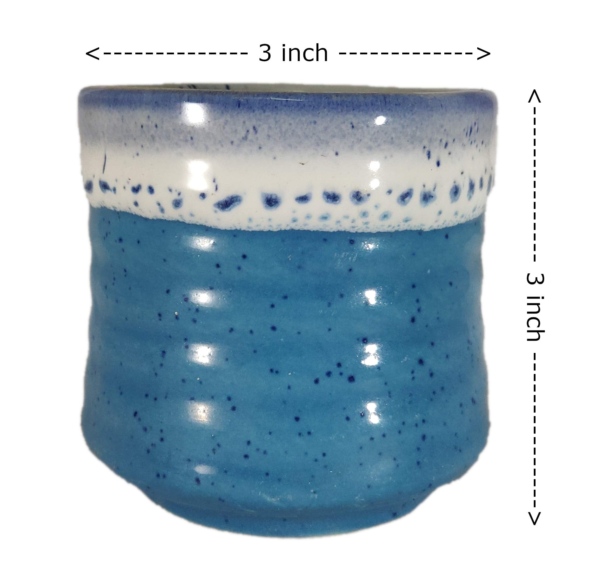 UrbanRoots Horizontal Ridges Ceramic Pot (3 inch) (Combo 4)