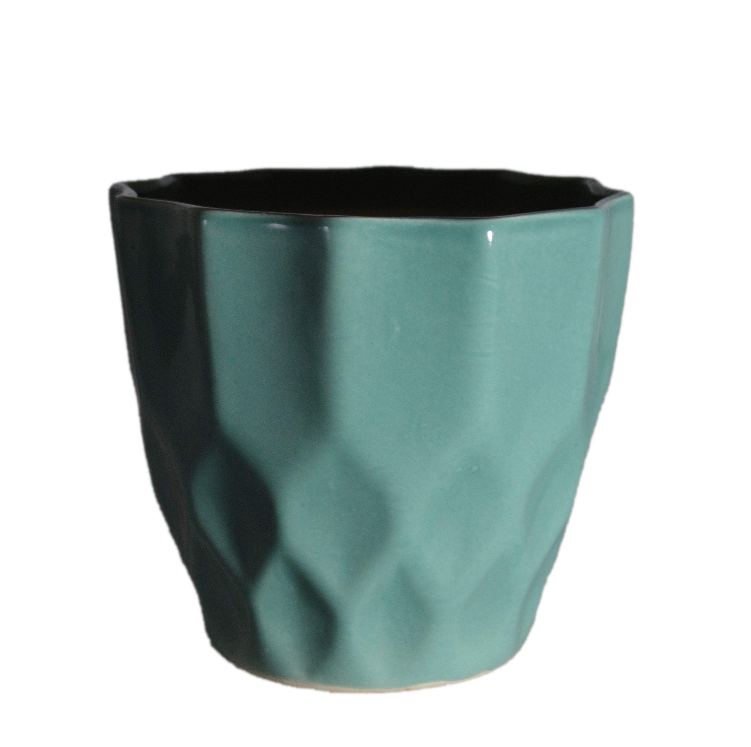 UrbanRoots Pineapple Ceramic Pot (5 inch) (Turquoise)