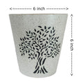 UrbanRoots Ceramic Glass Shape Pot (6", White), 1 Piece