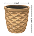 UrbanRoots Geometric Cut Ceramic Planter (10 inch) (Beige)