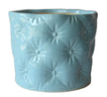 UrbanRoots Floral Engraved Ceramic Pot (6 inch) (Sky Blue)