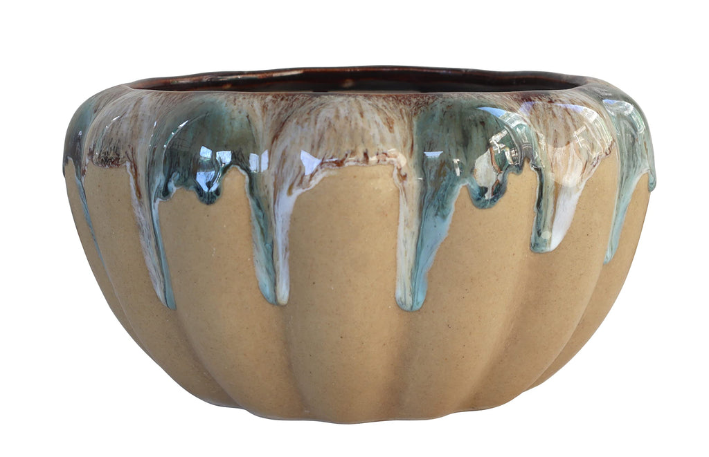 UrbanRoots Pumpkin Ceramic Pot (7 inch) (Beige)