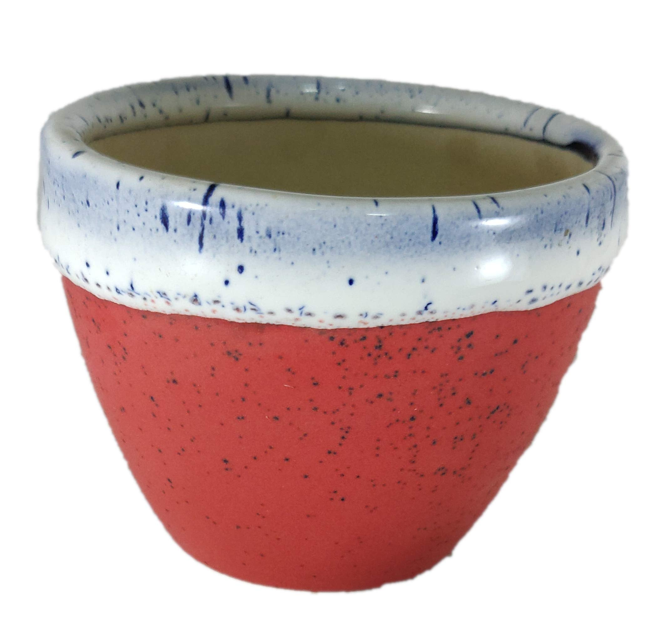 UrbanRoots Ceramic Pot for Succulent (3 inch) (Red)