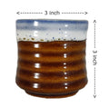 UrbanRoots Horizontal Ridges Ceramic Pot (3 inch) (Combo 1)