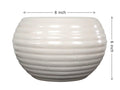 UrbanRoots Horizontal Ridges Big Round Ceramic Pot (8 inch) (Marble)