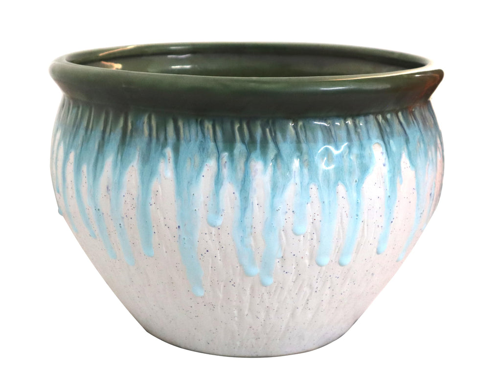 UrbanRoots Matka Big Ceramic Pot (12 inch) (White)