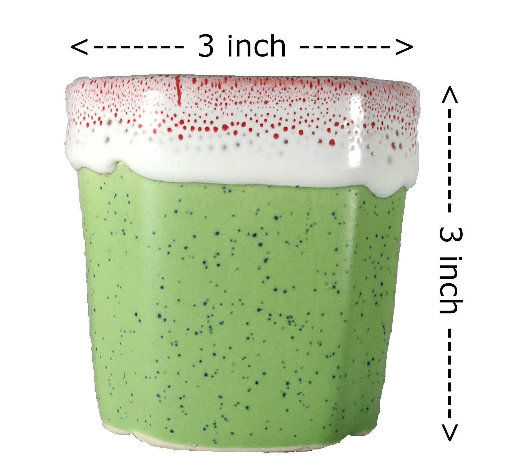 UrbanRoots Pipe Design Ceramic Pot (3 inch) (Green)
