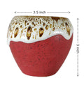 UrbanRoots Small Apple Cream Ceramic Pot (3.5 inch) (Combo)