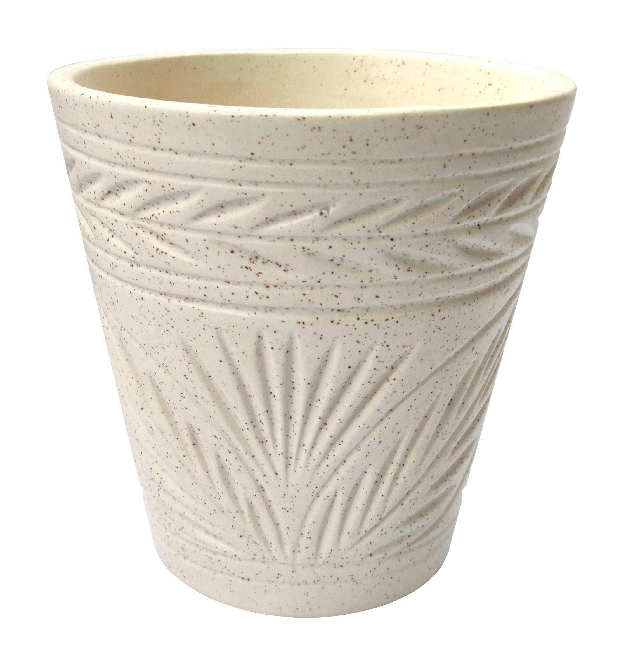 UrbanRoots Engraved Glass Ceramic Pot (6 inch) (White)