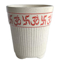 UrbanRoots Tulsi Ceramic Pot (Marble) (5 inch), White