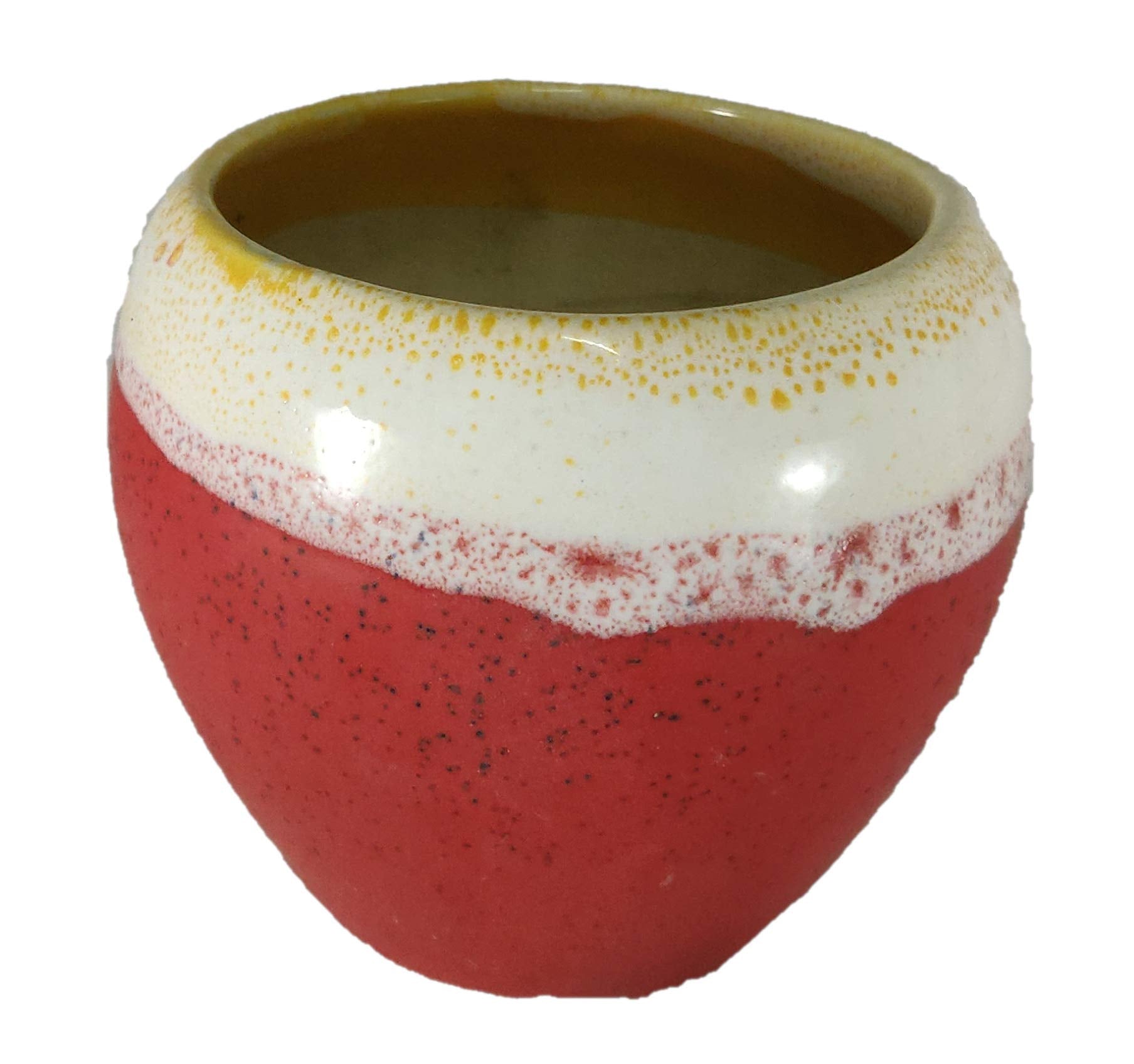 UrbanRoots Small Apple Ceramic Pot (Red)