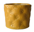 UrbanRoots Floral Engraved Ceramic Pot (6 inch) (Mustard Yellow)
