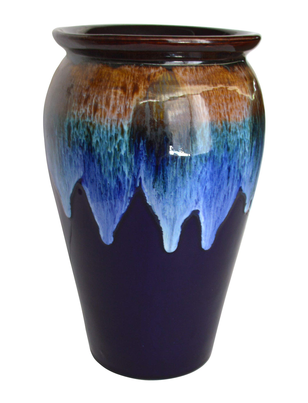UrbanRoots Large Kulhad Ceramic Pot (13 inch) (Dark Blue)