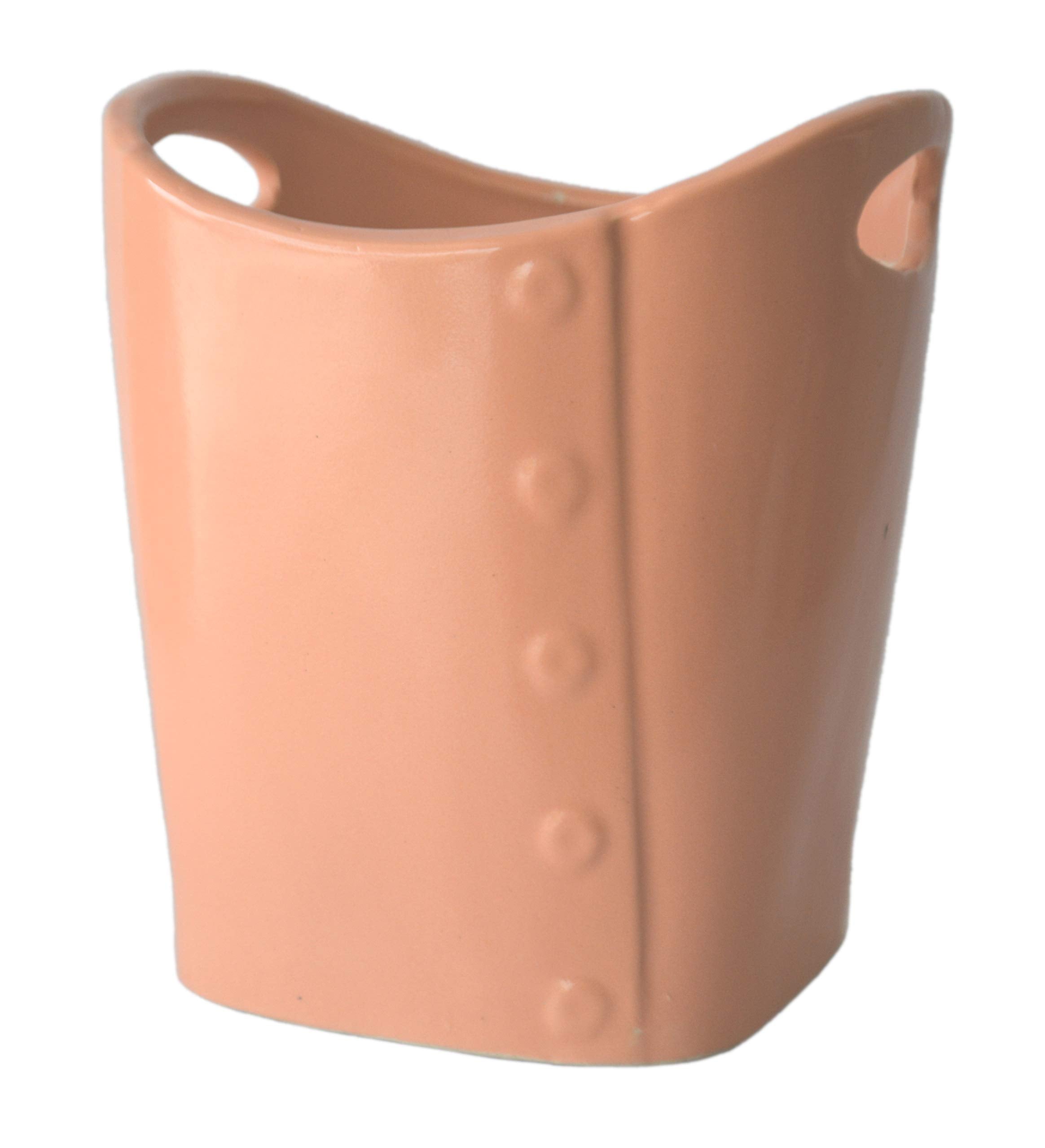 UrbanRoots Hanging Bucket Ceramic Pot (6 inch) (Peach)