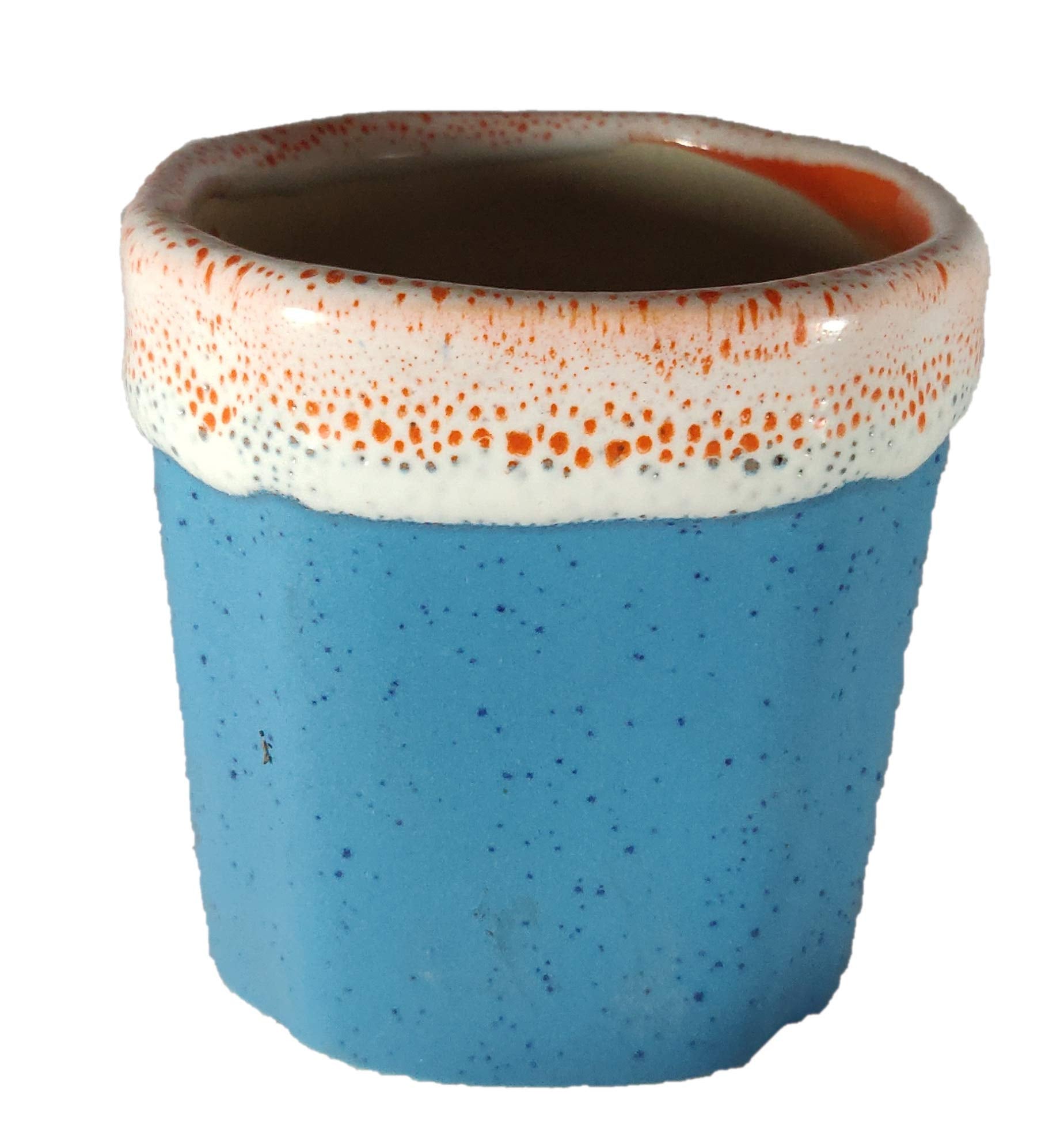 UrbanRoots Pipe Design Ceramic Pot (3 inch) (Blue)
