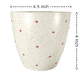 UrbanRoots Polka Dots Glass Shape Ceramic Pot (4.5 inch) (Red)