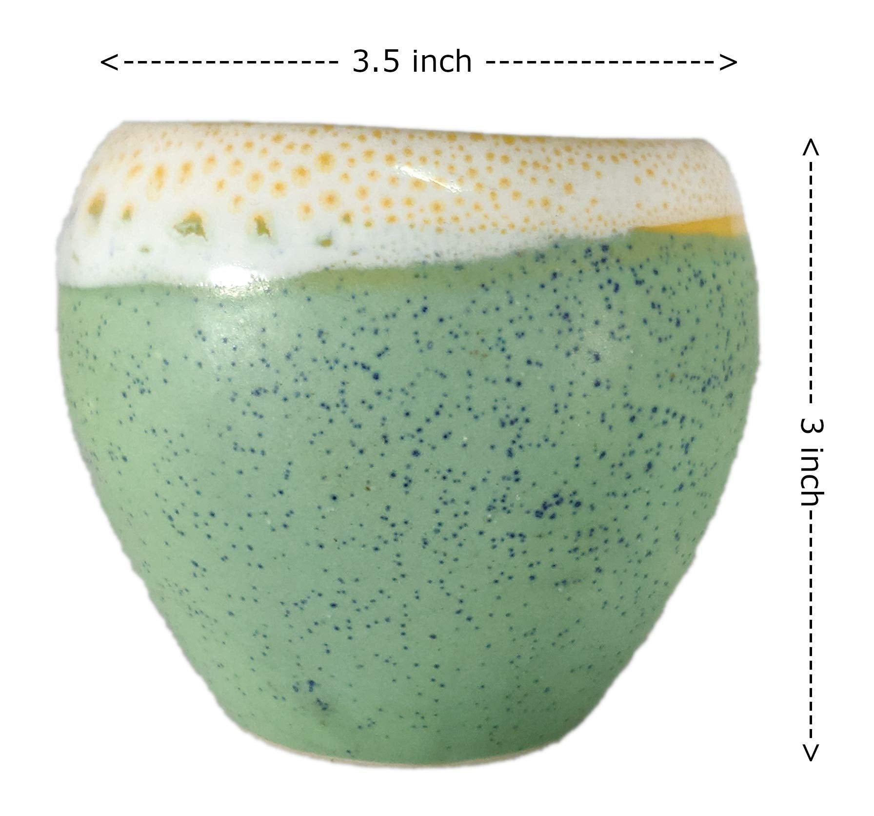 UrbanRoots Small Apple Ceramic Pot (Green)
