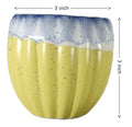 UrbanRoots Vertical Ridges Ceramic Pot (3 inch) (Yellow)