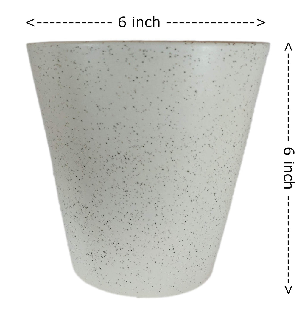 UrbanRoots Glass Shape Big Ceramic Pot (Off White)