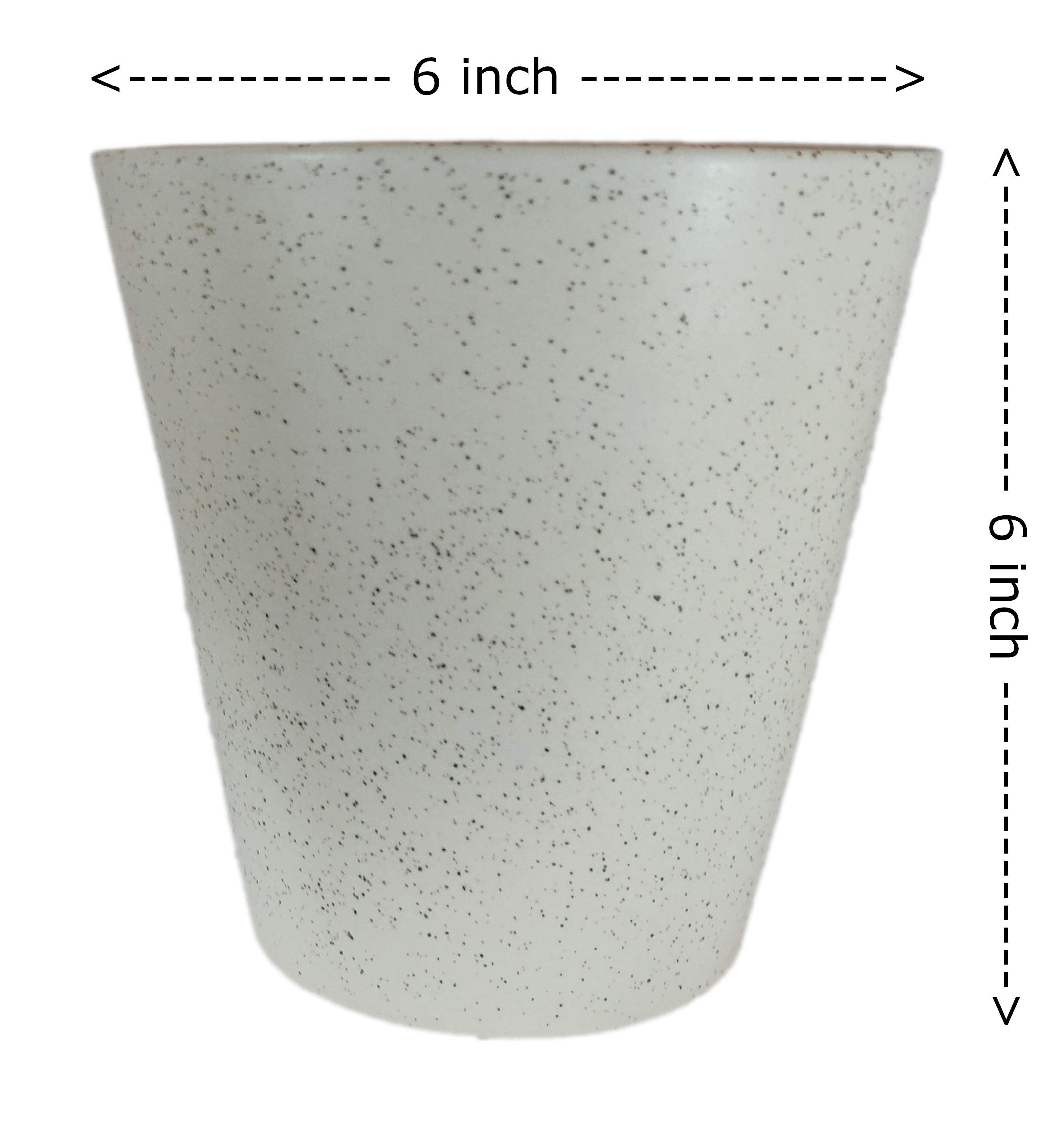 UrbanRoots Glass Shape Big Ceramic Pot (Off White)