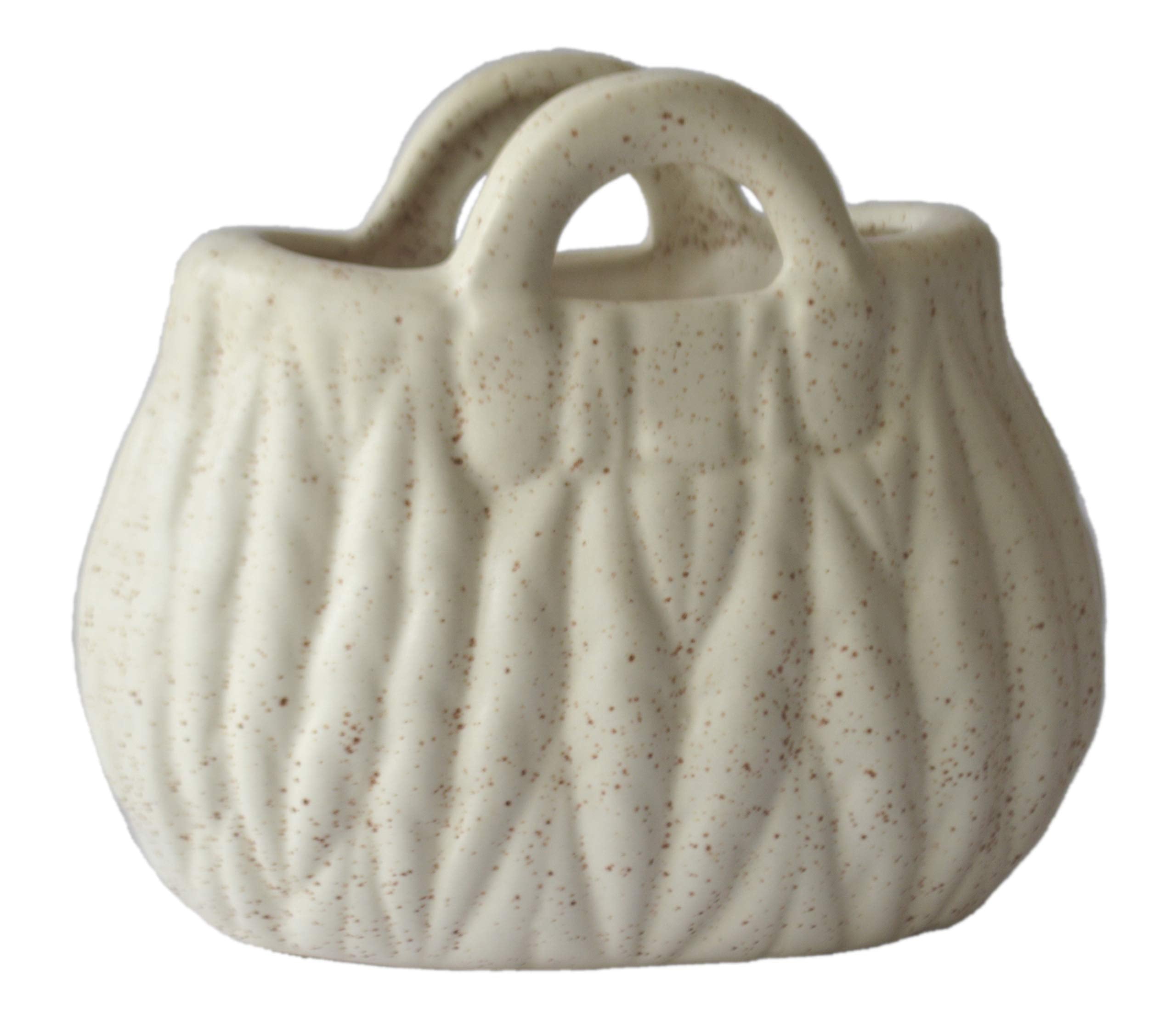 UrbanRoots Purse Ceramic Pot for Succulents (Plants not Included) (White)