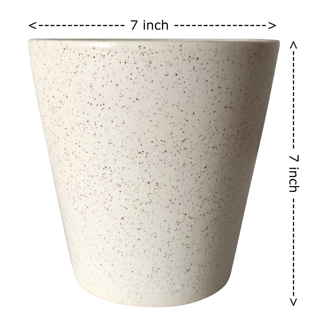 UrbanRoots V Shape Ceramic Pot (Marble, 7 Inch)