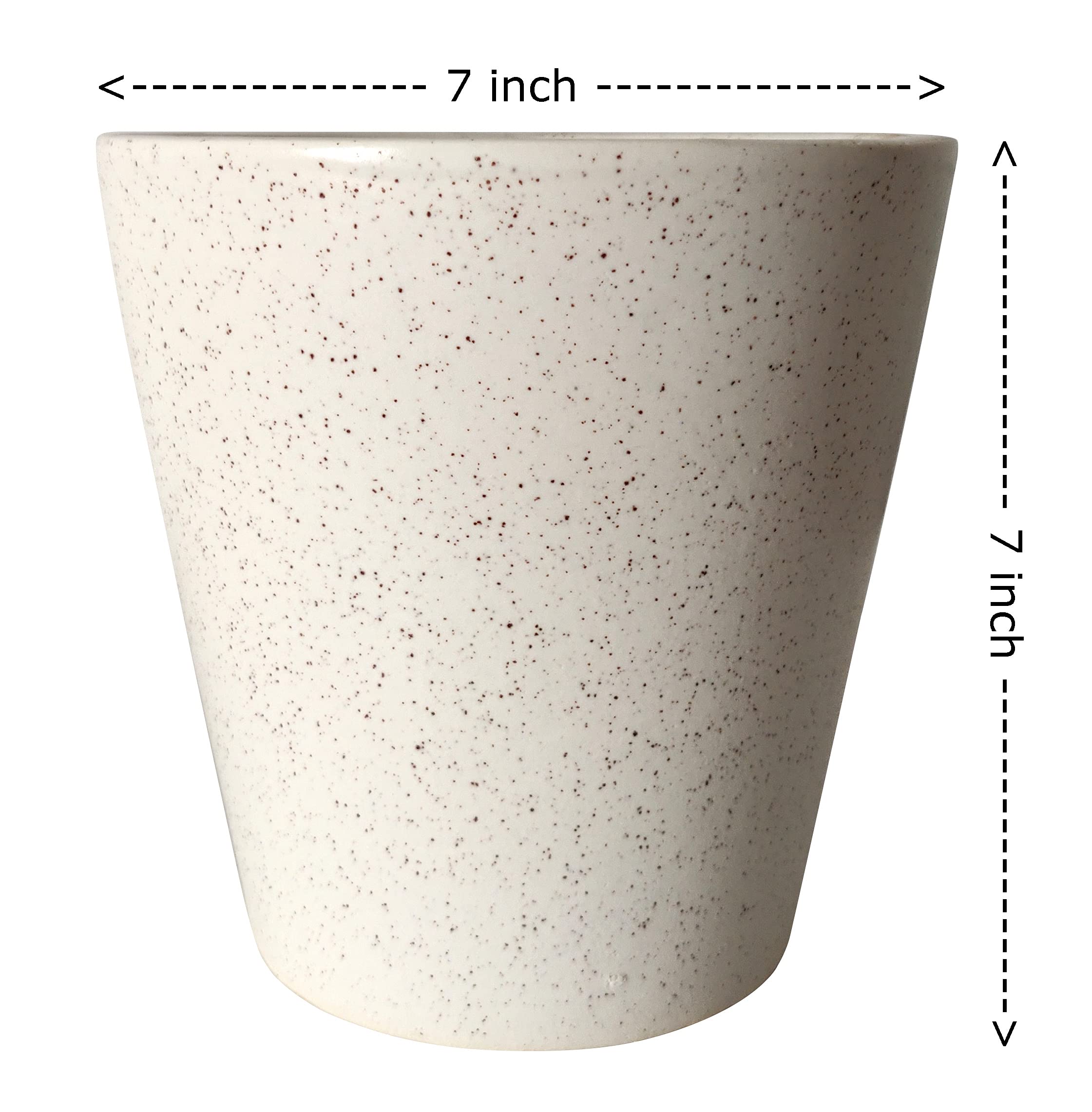 UrbanRoots V Shape Ceramic Pot (Marble, 7 Inch)