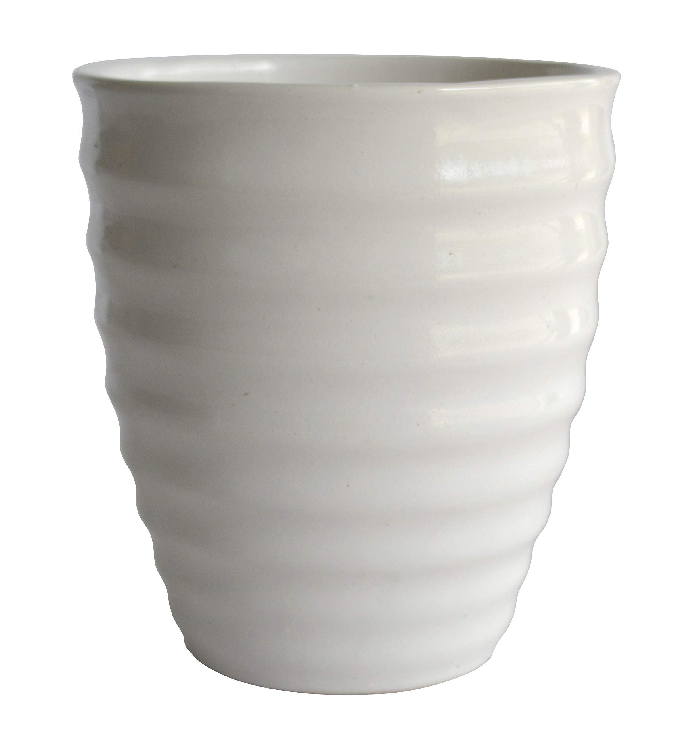 UrbanRoots Ripple Ceramic Pot (5.5 inch) (White)