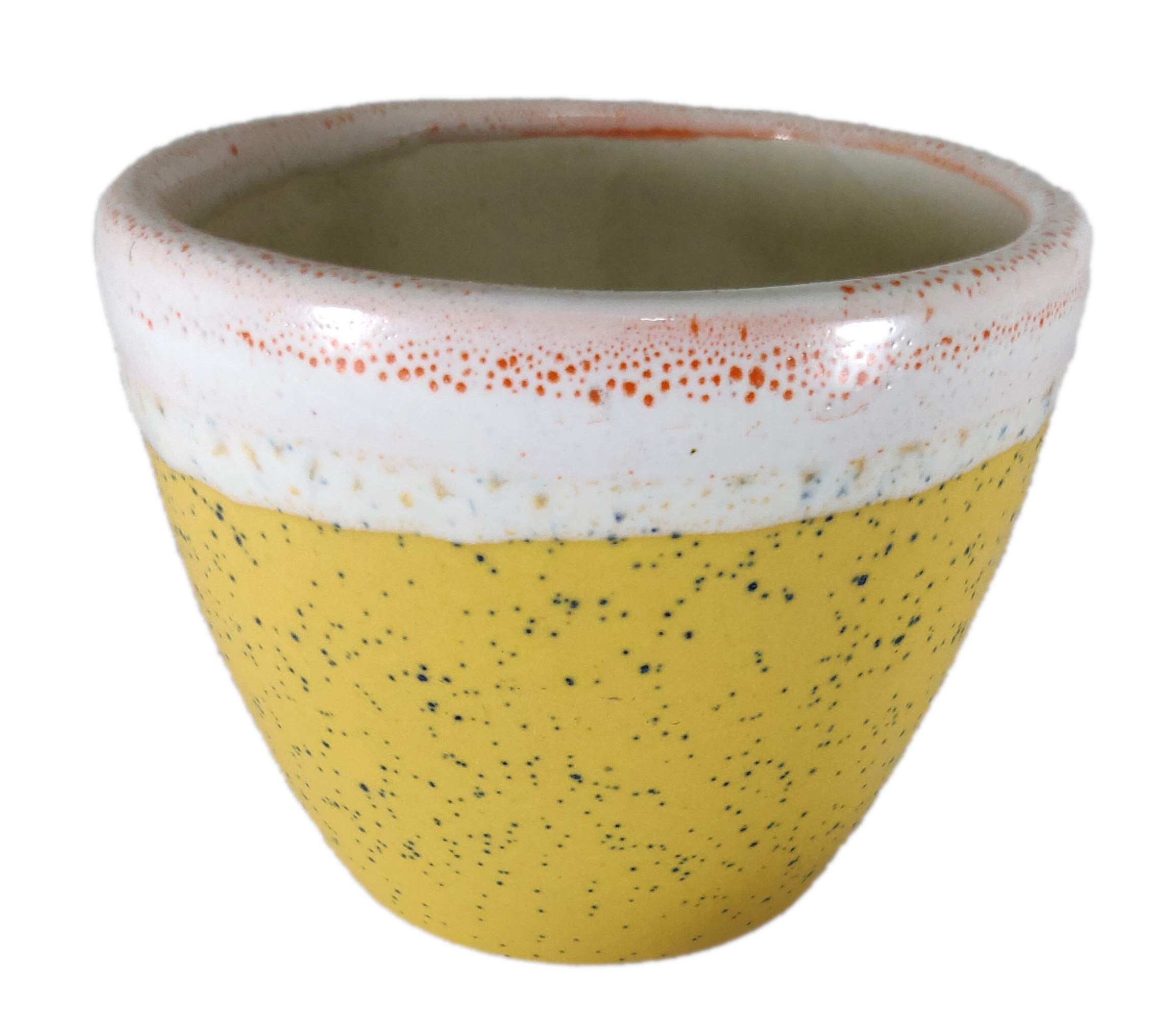 UrbanRoots Ceramic Pot for Succulent (3 inch) (Yellow)