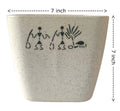 UrbanRoots Square Ceramic Pot (7 inch) (White Village)
