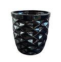 UrbanRoots Geometric Cut Ceramic Planter (10 inch) (Black)