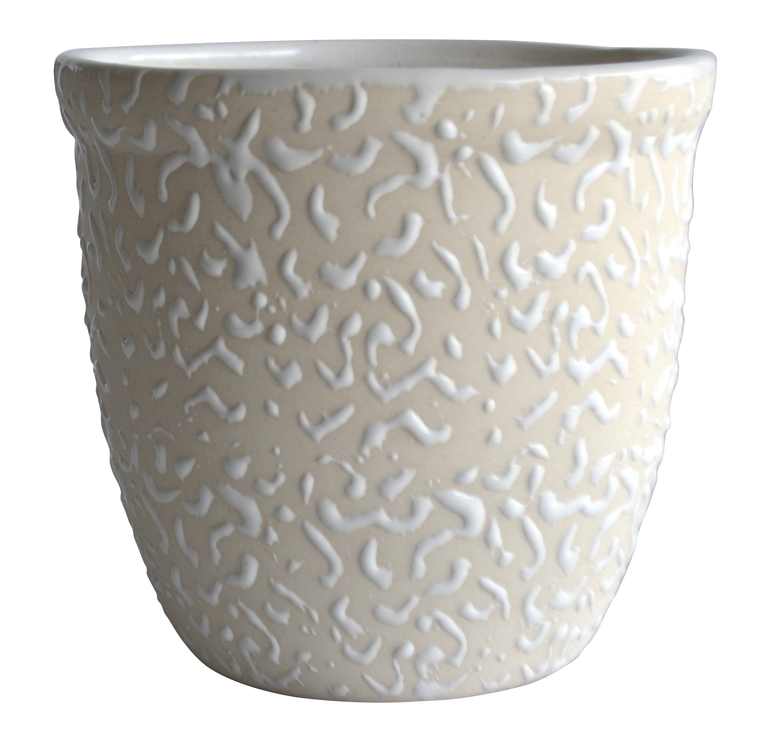 UrbanRoots Drop Texture Ceramic Pot (5.5 inch) (White)